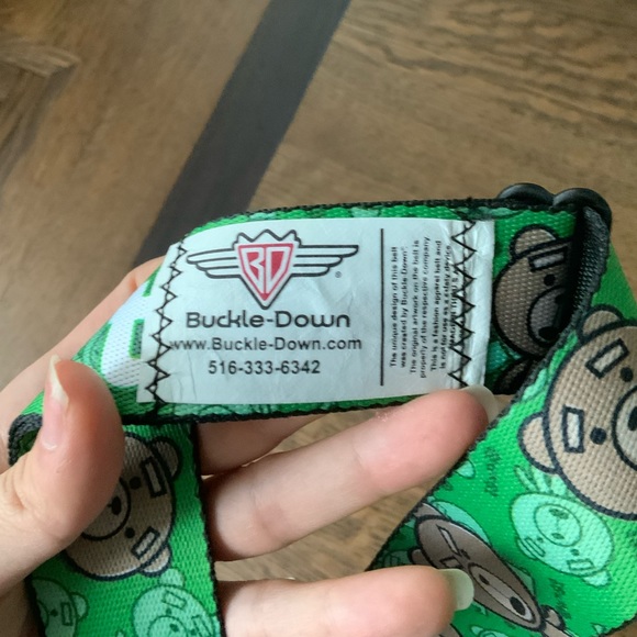 BUCKLE DOWN Seatbelt Belt TED Green Adjustable Made in USA MEN’S Size 32-36” - Picture 8 of 8